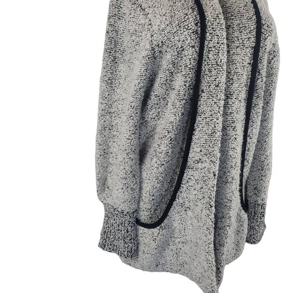 SIDEFFECTS Vintage White Black Long Cardigan Sweater With Pockets L - Picture 2 of 4